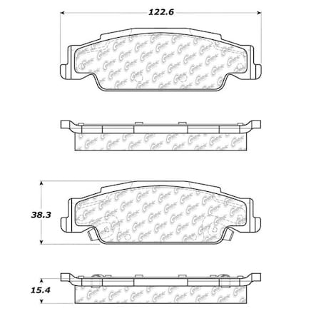 Centric Parts Posi-Quiet Ceramic Pads, 105.09220, Rear 105.09220
